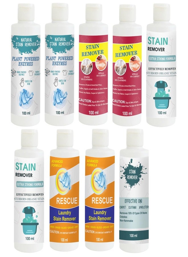 TOOVUS Stain Remover Combo Pack of Shirt x 2, Red x 2, Doll x 2, Orange x 2 and Sky Stain Remover | Multi-Surface Cleaning Solution for Clothes, Fabrics, Upholstery (100 g Each) - Image 1